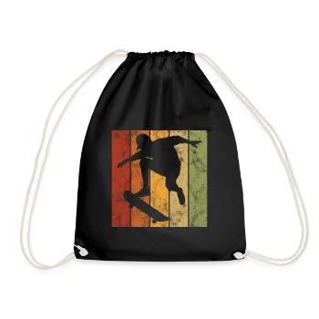 Skateboard Skateboarder Skater Skate Skateing - Turnbeutel - Schwarz - Vorne