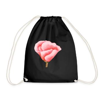 Rose - Turnbeutel - Schwarz - Vorne