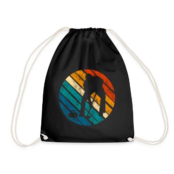 Curling sur glace Curling Retro Cadeau - Sac de sport léger - noir - Devant