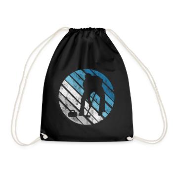 Curling sur glace Curling Retro Cadeau - Sac de sport léger - noir - Devant