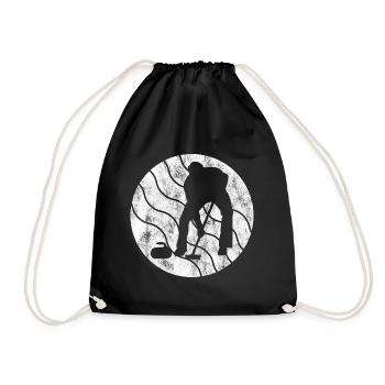 Curling sur glace Curling Retro Cadeau - Sac de sport léger - noir - Devant