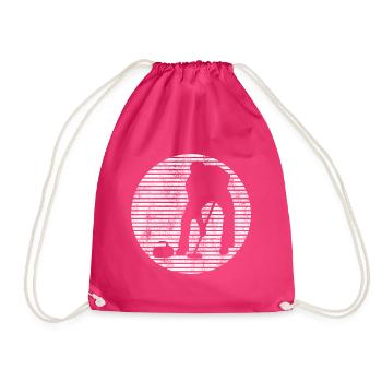 Eis Curling Curler Eisstockschießen Retro Geschenk - Turnbeutel - Fuchsia - Vorne