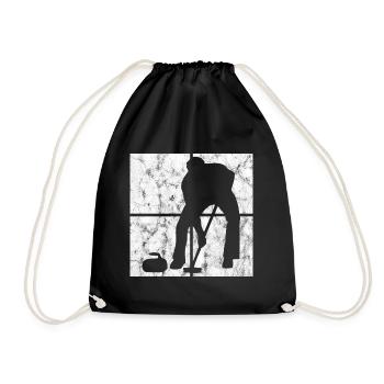 Curling sur glace Curling Retro Cadeau - Sac de sport léger - noir - Devant