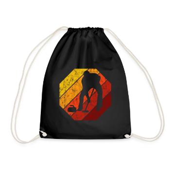 Curling sur glace Curling Retro Cadeau - Sac de sport léger - noir - Devant