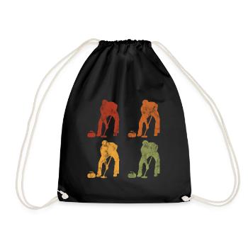 Curling sur glace Curling Retro Cadeau - Sac de sport léger - noir - Devant