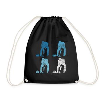 Curling sur glace Curling Retro Cadeau - Sac de sport léger - noir - Devant