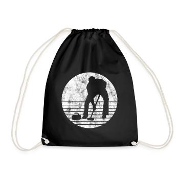 Curling sur glace Curling Retro Cadeau - Sac de sport léger - noir - Devant