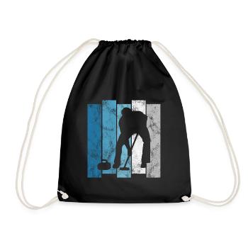 Ice Curling Curler Ice Stock Shooting Retro Gift - Sac de sport léger - noir - Devant