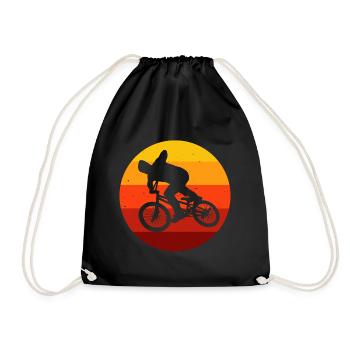 BMX Rad Fahrrad Retro Geschenk Bicycle Motocross - Turnbeutel - Schwarz - Vorne