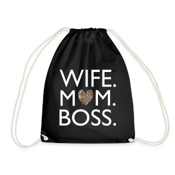 WIFE MOM BOS - Turnbeutel - Schwarz - Vorne