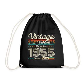 70th Birthday Original December 1955 Volume 55 - Drawstring Bag - black - Front