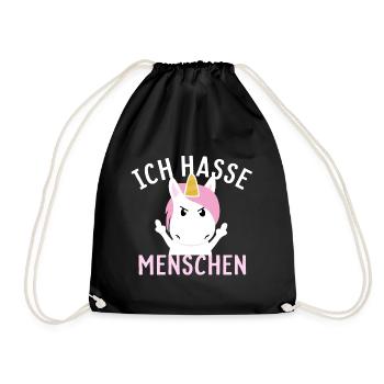 Ich hasse Menschen - Turnbeutel - Schwarz - Vorne