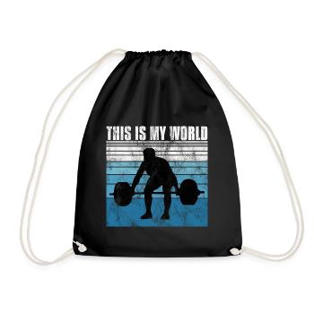 Bodybuilding this is my world Bodybuilder retro - Turnbeutel - Schwarz - Vorne