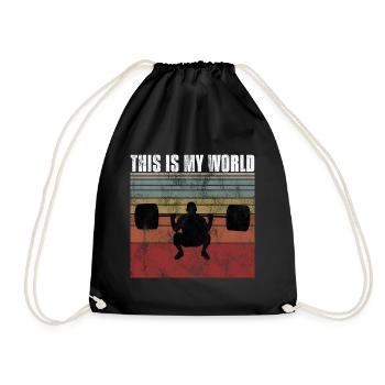 This is my world Bodybuilding Bodybuilder GYM - Drawstring Bag - black - Front