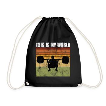 This is my world Bodybuilding Bodybuilder GYM - Drawstring Bag - black - Front