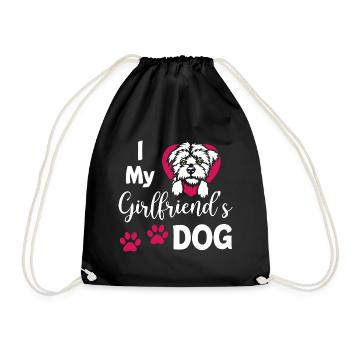 I Love My Girlfriends Dog - Turnbeutel - Schwarz - Vorne