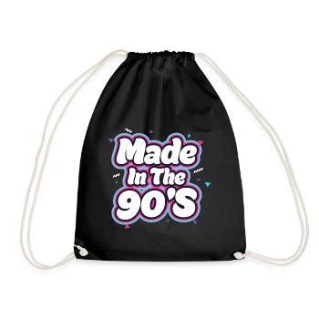 90er Jahre 90s Retro Geschenk - Turnbeutel - Schwarz - Vorne