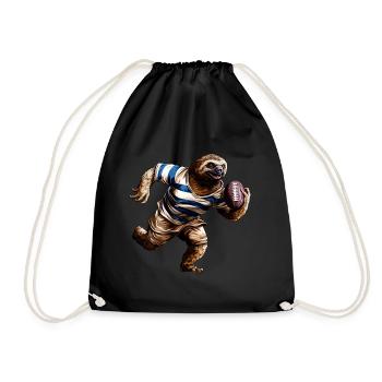 Sloths Rugby Player - Drawstring Bag - black - Front