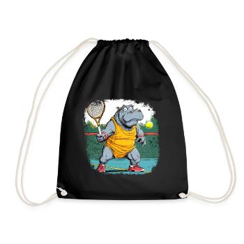 Hippos Tennis - Drawstring Bag - black - Front
