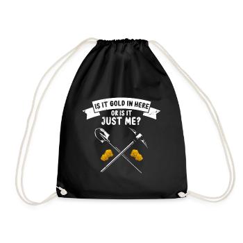 Gold Digger Gold Panning Gold Mining Designs - Drawstring Bag - black - Front
