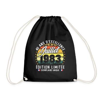 Vintage Cadeau Anniversaire 40 Ans Juillet 1983 - Sac de sport léger - noir - Devant