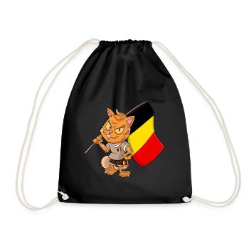 Fan Katze Belgien - Turnbeutel - Schwarz - Vorne