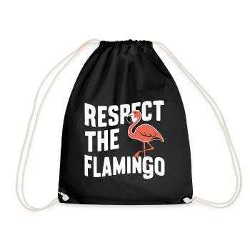 Flamingo Tier Rosa - Turnbeutel - Schwarz - Vorne