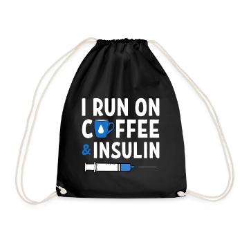 Diabetiker Insulin - Turnbeutel - Schwarz - Vorne
