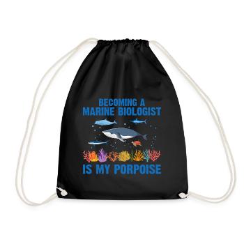 Whale Ocean Sea Marine Biologist Marine Biology - Drawstring Bag - black - Front