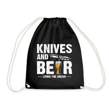 Father and Messerasmmler Messerfan Papa Design - Drawstring Bag - black - Front
