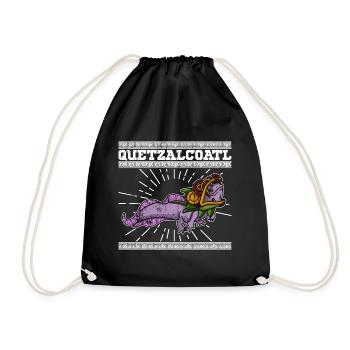 Quetzalcoatl Axolotl Mexico Aztecs Deity - Drawstring Bag - black - Front