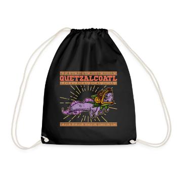 Quetzalcoatl Axolotl Mexico Aztecs Deity - Drawstring Bag - black - Front