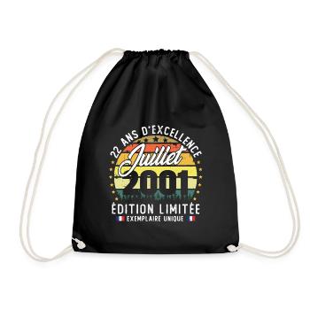 Vintage 2001 Juillet Rétro Anniversaire 22 Ans - Sac de sport léger - noir - Devant