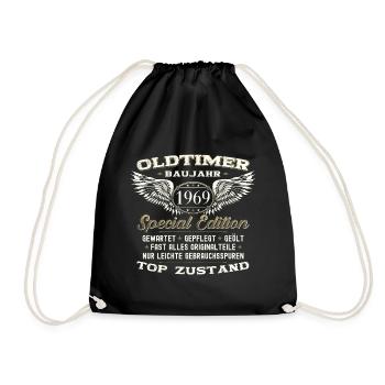 54th Birthday Man Oldtimer August Vintage 1969 - Drawstring Bag - black - Front