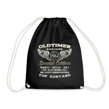 55th Birthday Man Oldtimer August Vintage 1968 - Drawstring Bag - black - Front