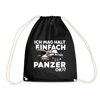 Panzer Kampfpanzer Panzerkampfwagen Panzerfahrer - Turnbeutel - Schwarz - Vorne