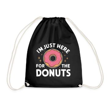 Donut Donuts Süßigkeiten Bagel - Turnbeutel - Schwarz - Vorne