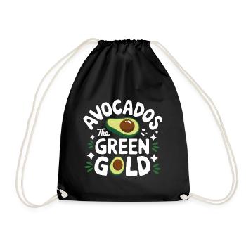 Avocado Essen Guacamole Vegan - Turnbeutel - Schwarz - Vorne