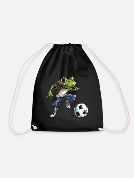 Frösche Fussball - Turnbeutel - Schwarz