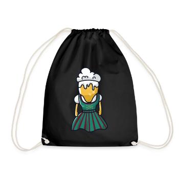 Beer dirndl beer tent - Drawstring Bag - black - Front