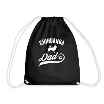 Cool Chihuahua Dad Hund Besitzer vorhanden - Turnbeutel - Schwarz - Vorne