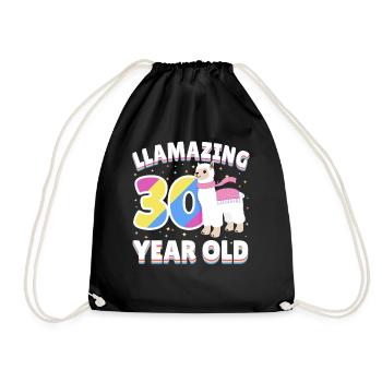 Llama 30ème anniversaire de trente ans présente - Sac de sport léger - noir - Devant