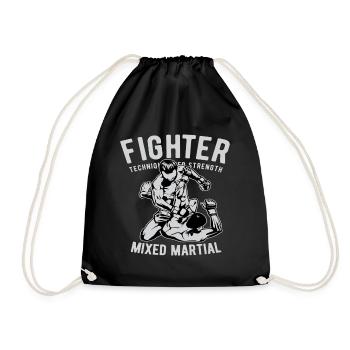 Fighter, MMA, Boxen - Turnbeutel - Schwarz - Vorne