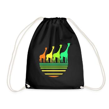 Giraffe - Drawstring Bag - black - Front