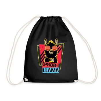 Lama - Turnbeutel - Schwarz - Vorne