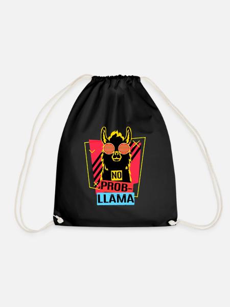 Lama Drama Spucke Alpaka Llama Anden Geschenk Zoo - Turnbeutel - Schwarz