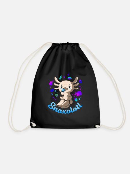 axolotl - Drawstring Bag - black