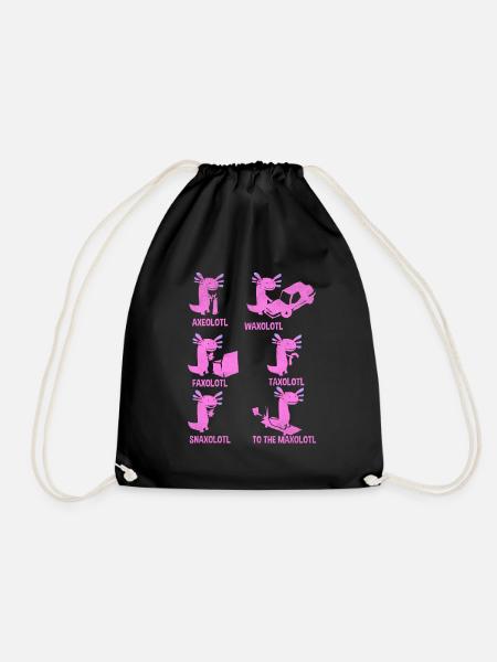 axolotl - Drawstring Bag - black