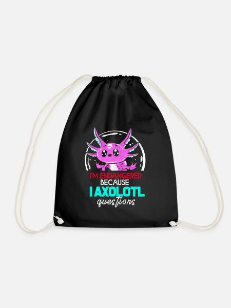 axolotl - Drawstring Bag - black