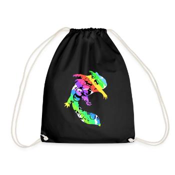 Axolotl Reptile Salamandre Aquarium Kawaii Lurch - Sac de sport léger - noir - Devant